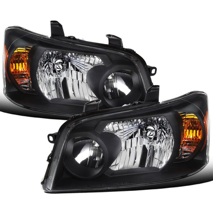 Ronnin - Compatible con Toyota Highlander 2004-2007 | Par de ensamblajes de faros delanteros de repuesto | Negro