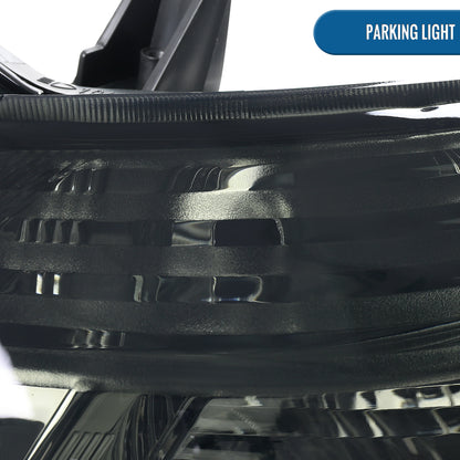 Ronnin - Fits 2008-2010 Toyota Highlander Base Limited SR5 SE Headlights Japan Built Halogen Models Replacement Pair | Smoke