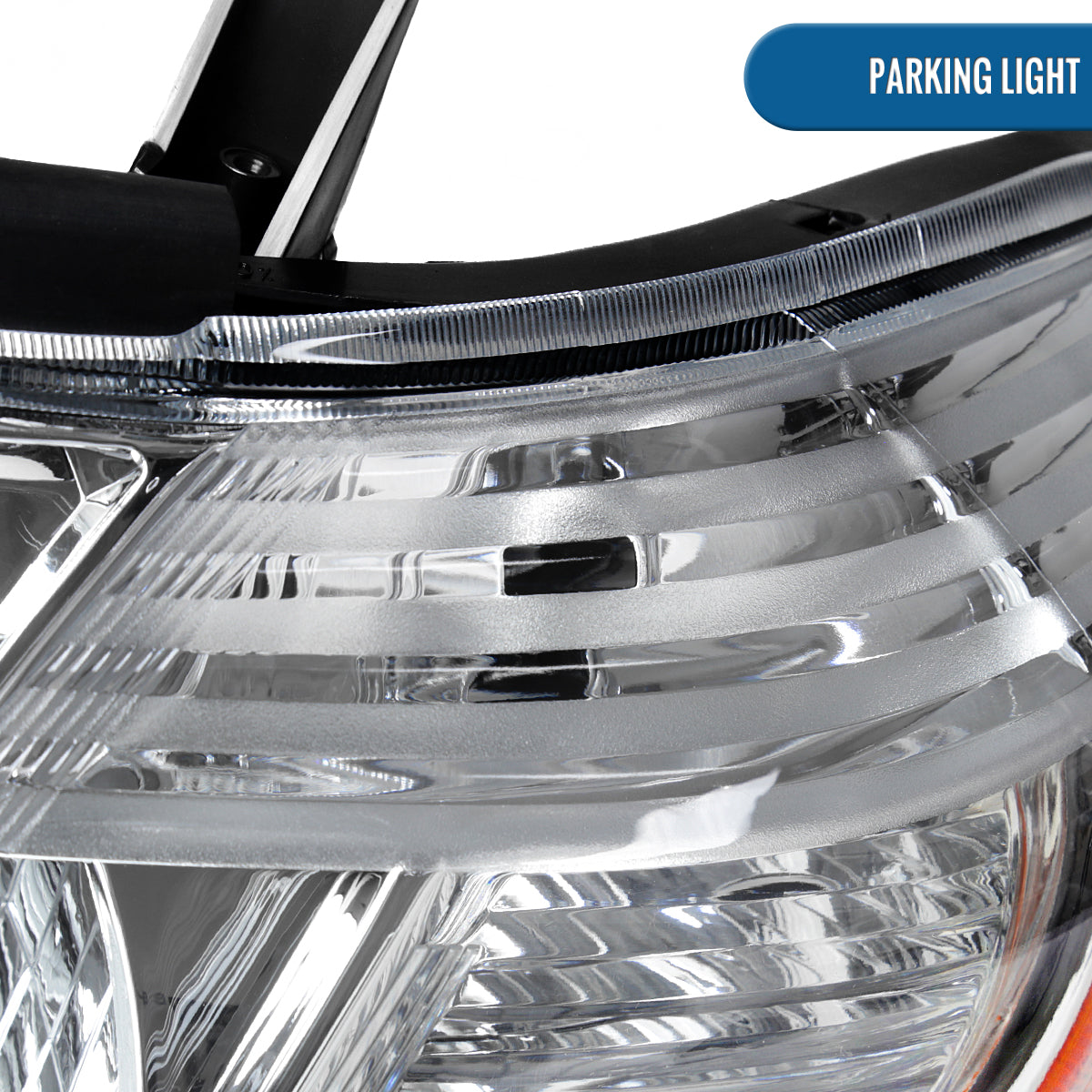 Ronnin - Fits 2008-2010 Toyota Highlander Base Limited SR5 SE Headlights Japan Built Halogen Models Replacement Pair | Chrome