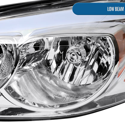 Ronnin - Fits 2006-2013 Chevy Impala 2006-2007 Monte Carlo 2014-2016 Impala Limited Upgraded Replacement LED Tube Running Lights Halogen Headlights Assembly Pair | Chrome