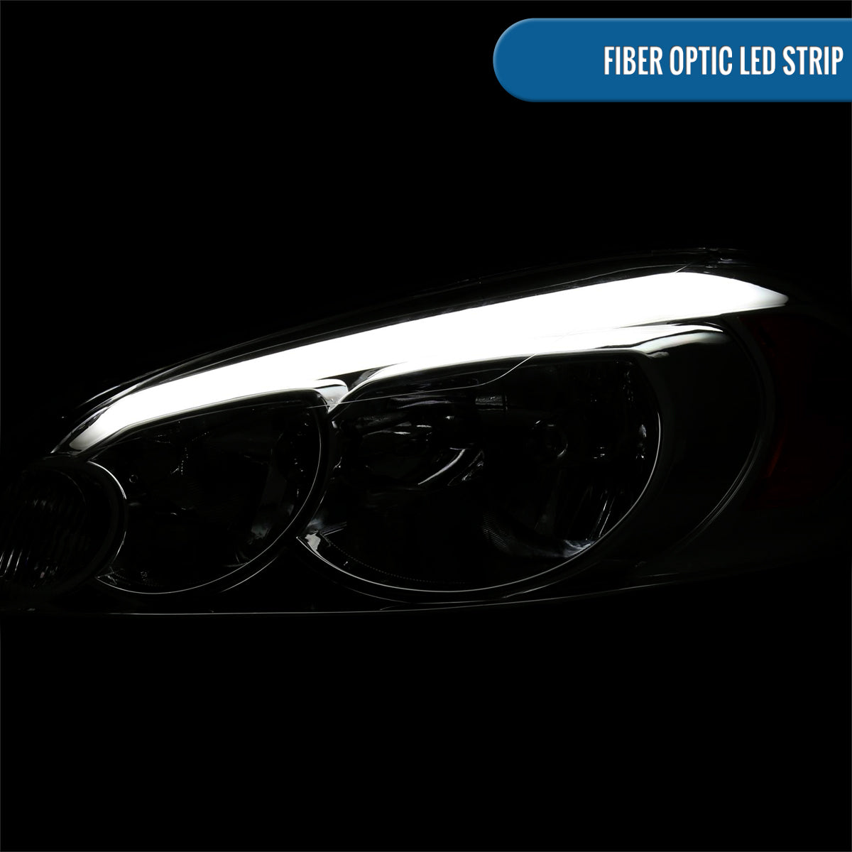 2006-2013 Chevy Impala 2006-2007 Monte Carlo 2014-2016 Impala Limited Upgraded Replacement LED Tube Running Lights Halogen Headlights Assembly Pair | Smoke