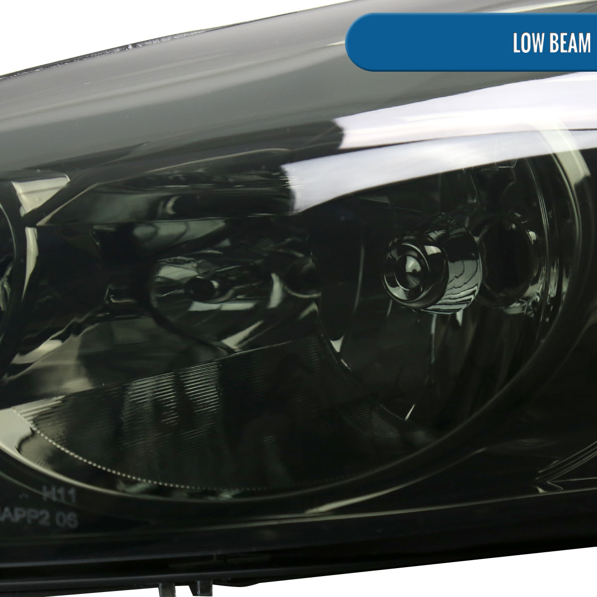 2006-2013 Chevy Impala 2006-2007 Monte Carlo 2014-2016 Impala Limited Upgraded Replacement LED Tube Running Lights Halogen Headlights Assembly Pair | Smoke