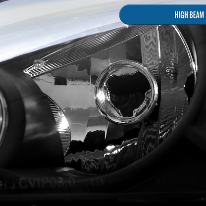 Ronnin - Fits 2006-2013 Chevy Impala 2006-2007 Monte Carlo 2014-2016 Impala Limited Upgraded Replacement LED Tube Running Lights Halogen Headlights Assembly Pair | Black