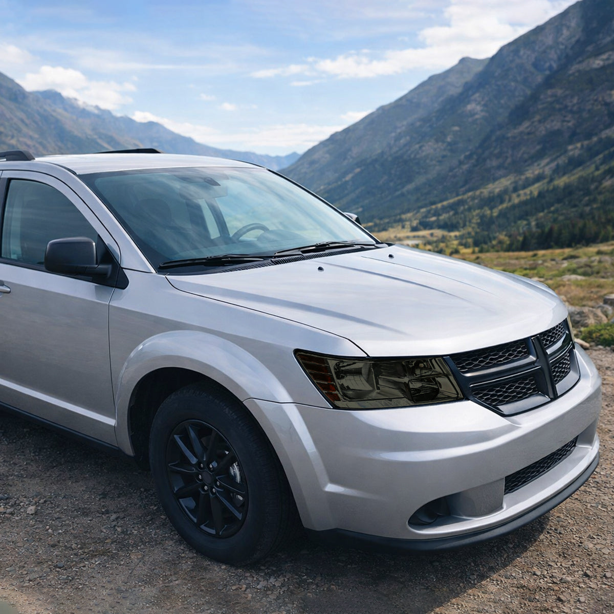 Ronnin - Faros delanteros de repuesto de fábrica para Dodge Journey 2009-2020 | Par | Ahumado