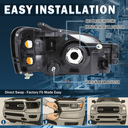 Ronnin - Compatible con Subaru Legacy Brighton Legacy L Baja Sport 2000-2006 | Par de ensamblaje de faros de repuesto | Cromado