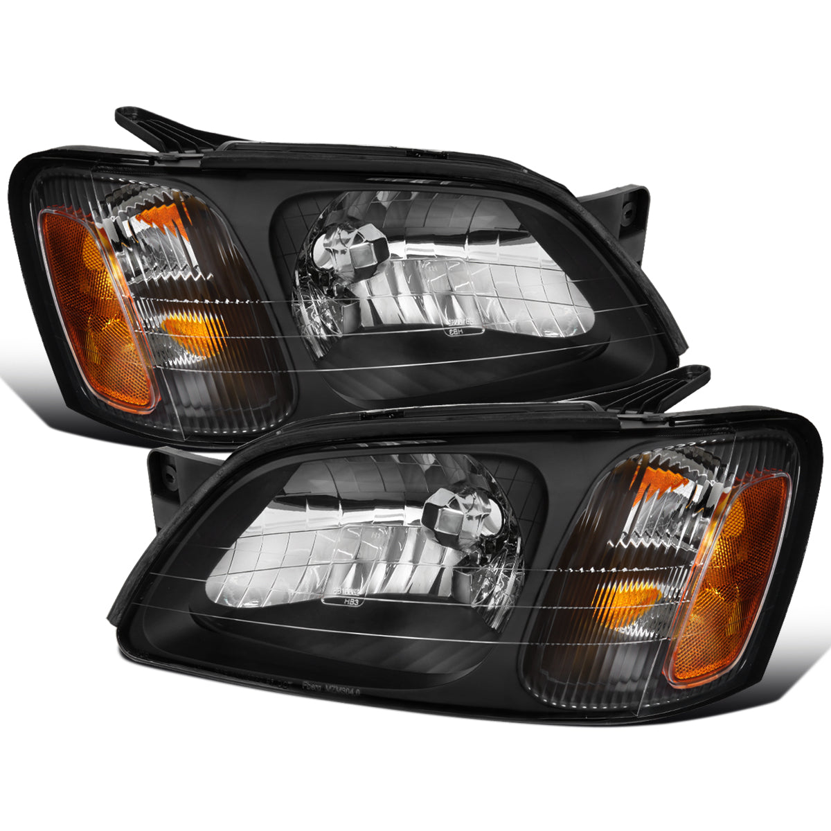 Ronnin - Compatible con Subaru Legacy Brighton Legacy L Baja Sport 2000-2006 | Par de ensamblajes de faros de repuesto | Negro