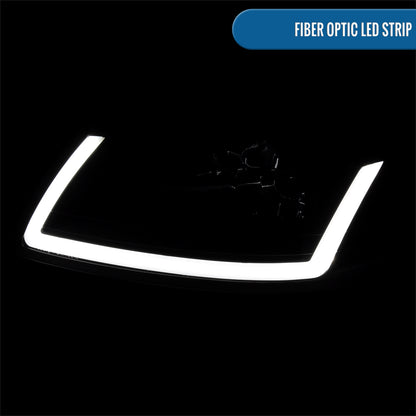 Ronnin - Fits 1999-2004 Ford Mustang Upgraded LED Running Tube Lights Headlights Replacement Assembly | Black