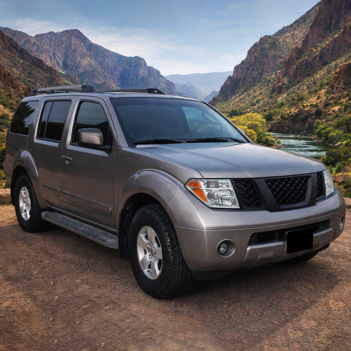Ronnin - Compatible con Nissan Pathfinder Frontier 2005-2008 Par de faros delanteros de repuesto | Cromado
