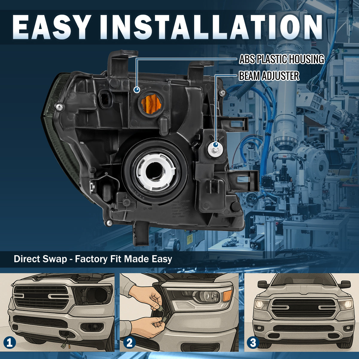 Ronnin - Se adapta a los faros delanteros de repuesto de fábrica para Nissan Pathfinder Frontier 2005-2008, par | Ahumado