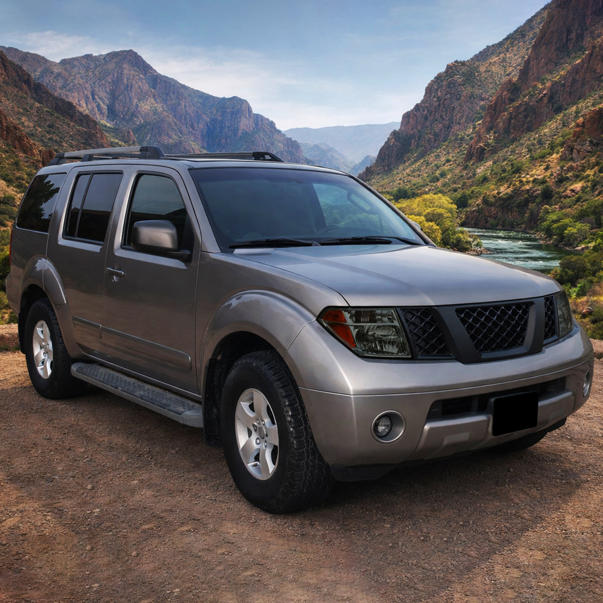 Ronnin - Se adapta a los faros delanteros de repuesto de fábrica para Nissan Pathfinder Frontier 2005-2008, par | Ahumado