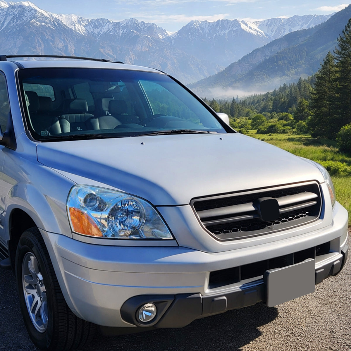 Ronnin - Compatible con Honda Pilot 2003-2005 | Par de faros delanteros de repuesto | Cromado