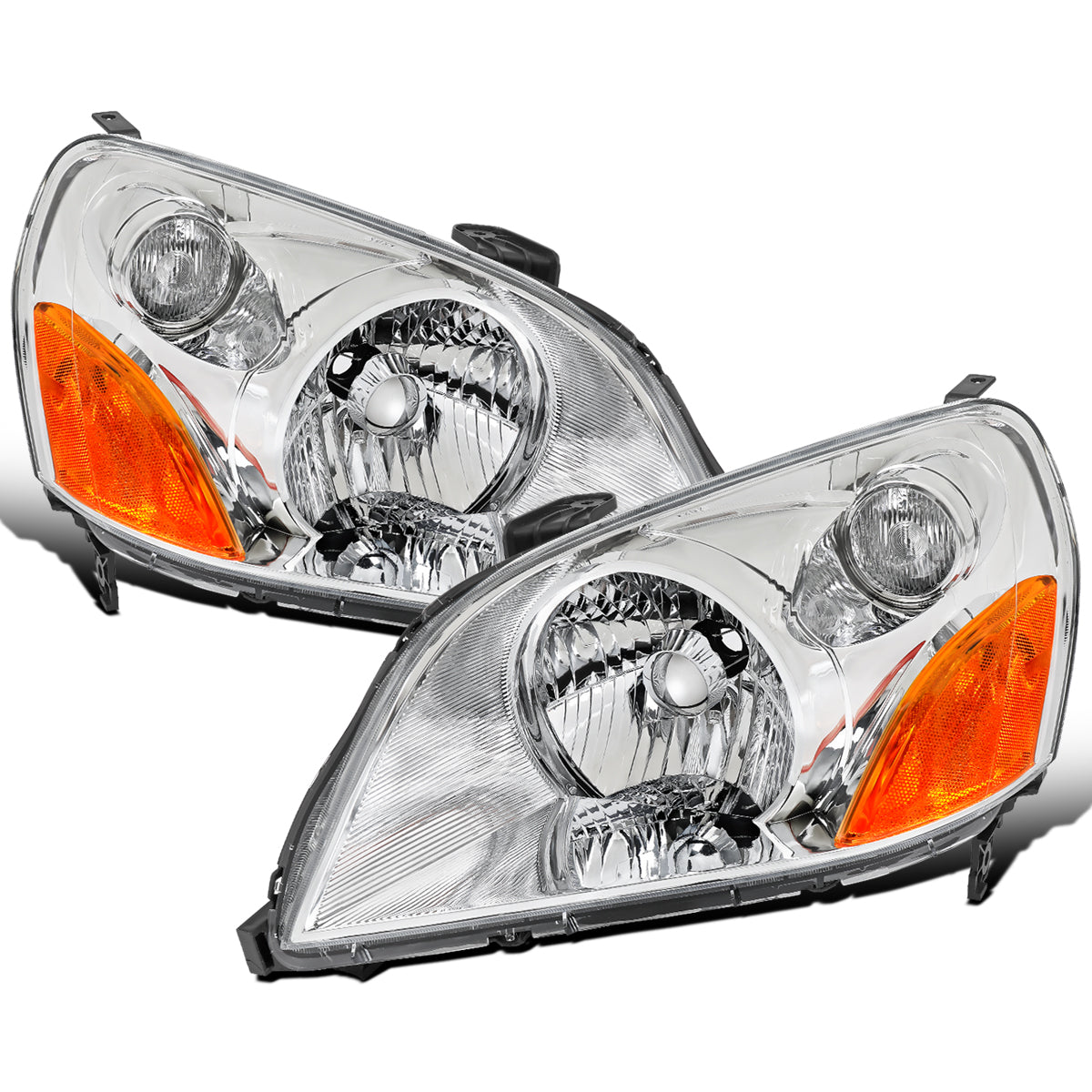 Ronnin - Compatible con Honda Pilot 2003-2005 | Par de faros delanteros de repuesto | Cromado