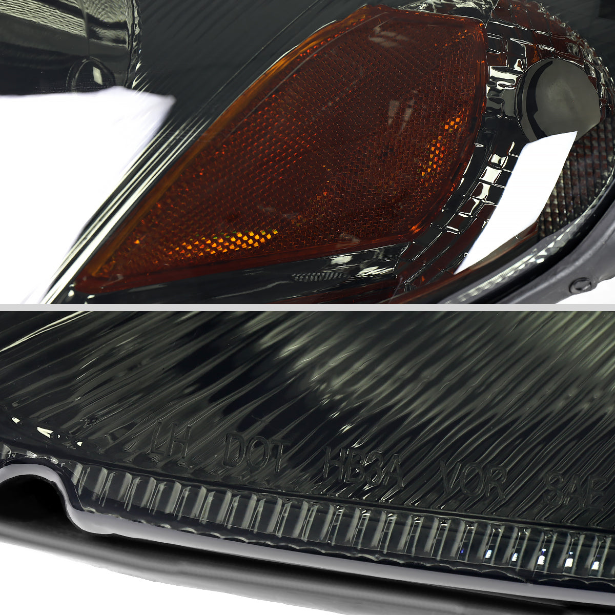 Ronnin - Fits 2001-2005 Chrysler PT Cruiser Headlights Assembly Factory Style Direct Replacement Pair | Smoke