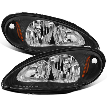 Ronnin - Fits 2001-2005 Chrysler PT Cruiser Headlights Assembly Factory Style Direct Replacement Pair | Black