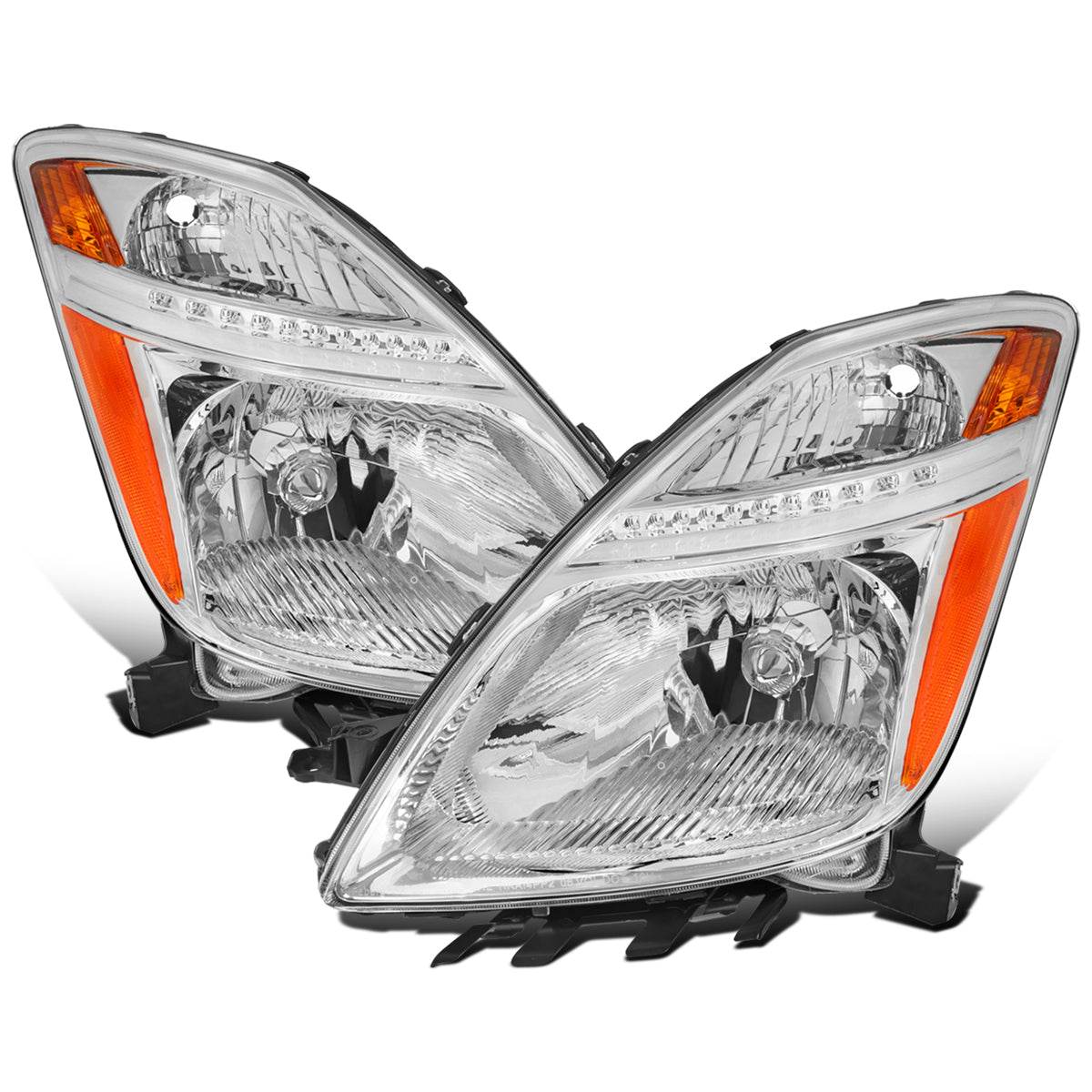 Ronnin - Conjunto de faros halógenos de repuesto para Toyota Prius 2006-2009 | Cromado