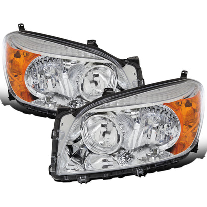 Ronnin - Compatible con Toyota RAV4 2006-2008 | Par de faros delanteros halógenos de repuesto | Cromado