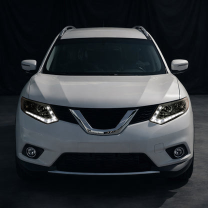 Ronnin - Compatible con Nissan Rogue 2014-2016 Par de Conjuntos de Faros Delanteros Halógenos de Repuesto | Ahumado