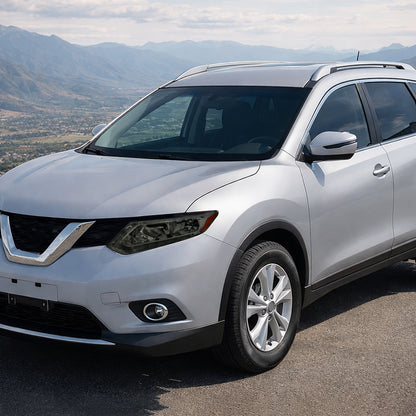 Ronnin - Compatible con Nissan Rogue 2014-2016 Par de Conjuntos de Faros Delanteros Halógenos de Repuesto | Ahumado