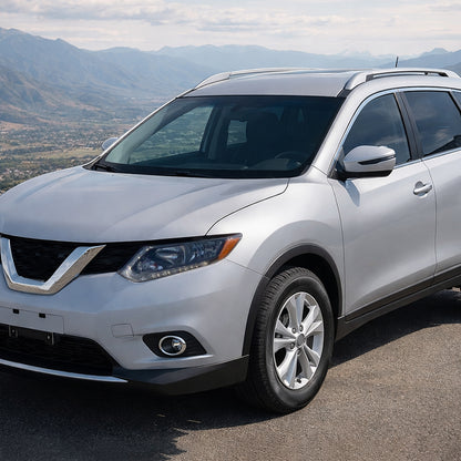 Ronnin - Compatible con Nissan Rogue 2014-2016 Par de Conjuntos de Faros Delanteros Halógenos de Reemplazo | Negro