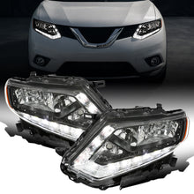 2014-2016 Nissan Rogue  Replacement Halogen Headlights Assembly Pair | Black