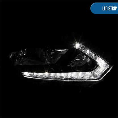 Ronnin - Compatible con Nissan Rogue 2014-2016 Montaje de faros halógenos de repuesto lado del pasajero | Negro