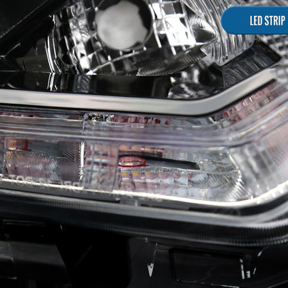 Ronnin - Compatible con Nissan Rogue 2014-2016 Montaje de faros halógenos de repuesto lado del pasajero | Negro