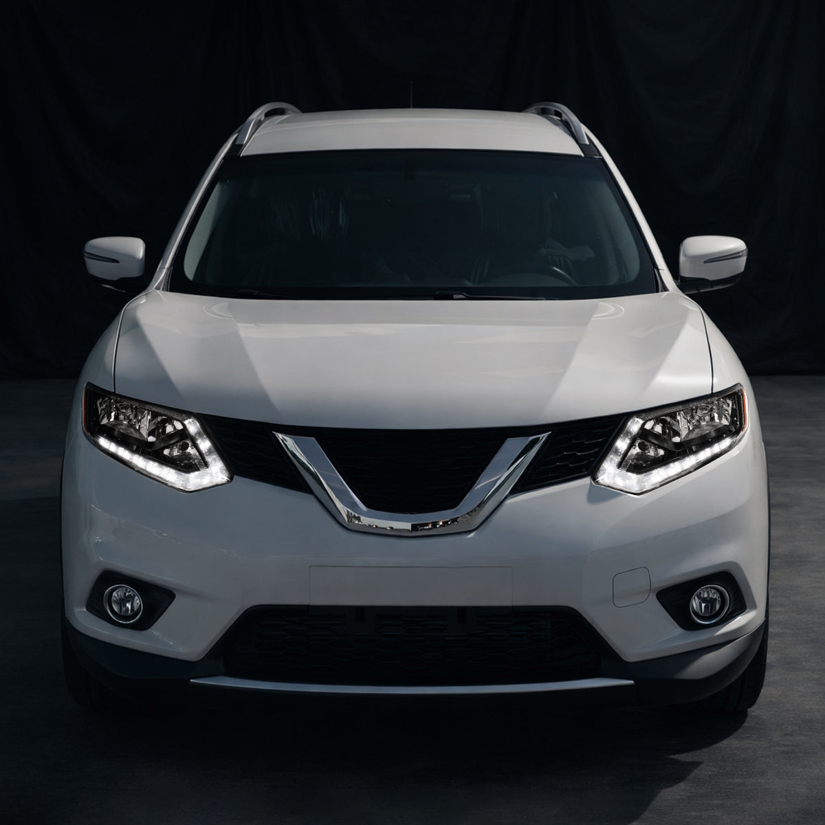 Ronnin - Compatible con Nissan Rogue 2014-2016 Montaje de faros halógenos de repuesto lado del pasajero | Negro