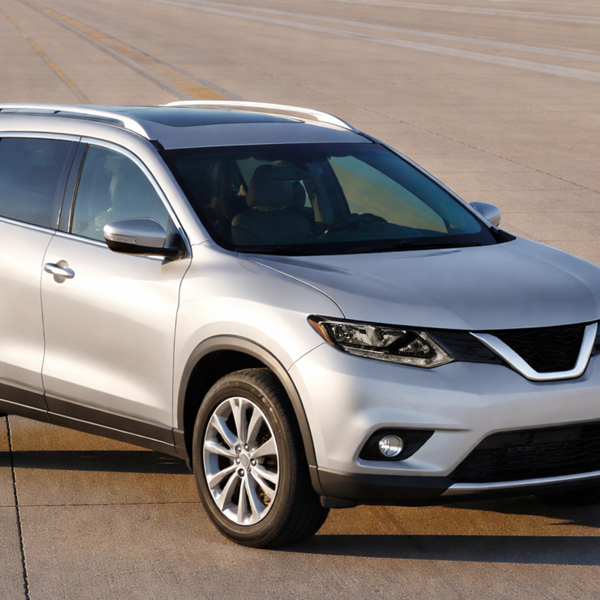 Ronnin - Compatible con Nissan Rogue 2014-2016 Montaje de faros halógenos de repuesto lado del pasajero | Negro