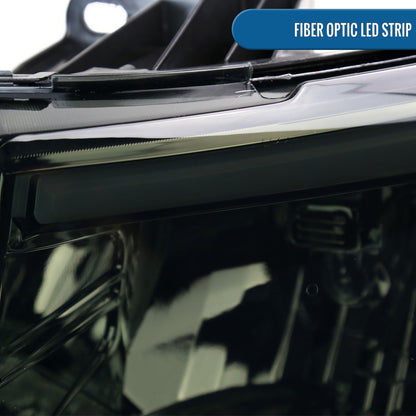 Ronnin - Fits 2007-2014 Chevy Silverado 1500 2500HD 3500HD LED Tube Headlights Assembly | Smoke