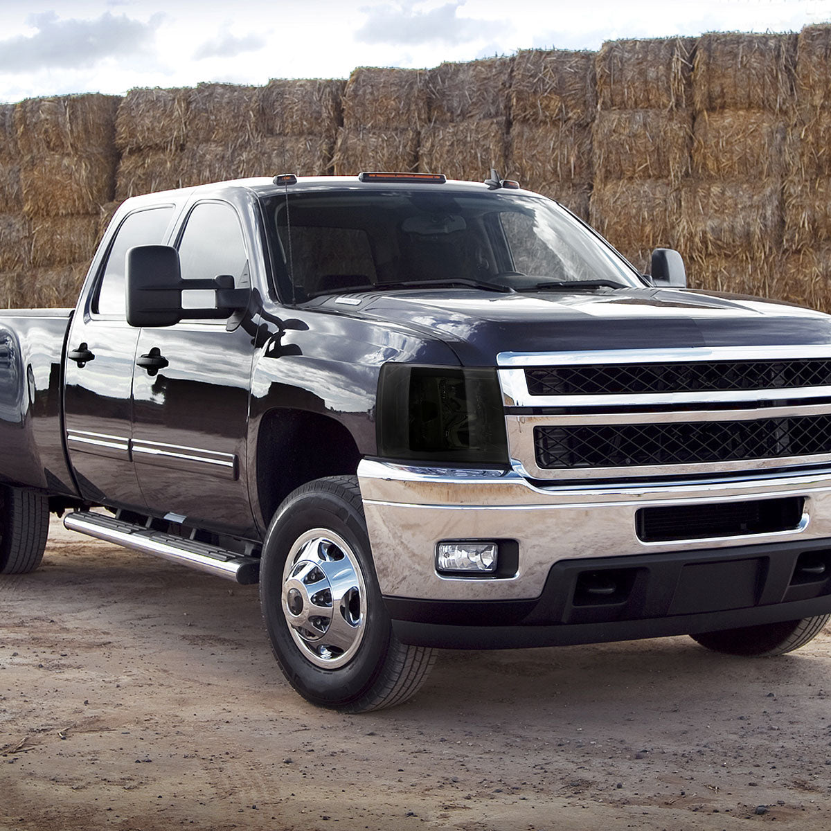 Ronnin - Fits 2007-2014 Chevy Silverado 1500 2500HD 3500HD LED Tube Headlights Assembly | Smoke