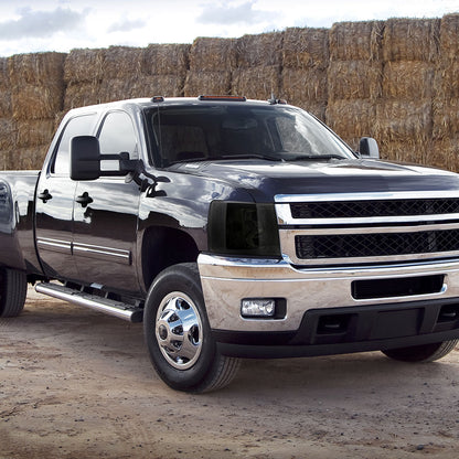 Ronnin - Fits 2007-2014 Chevy Silverado 1500 2500HD 3500HD LED Tube Headlights Assembly | Smoke