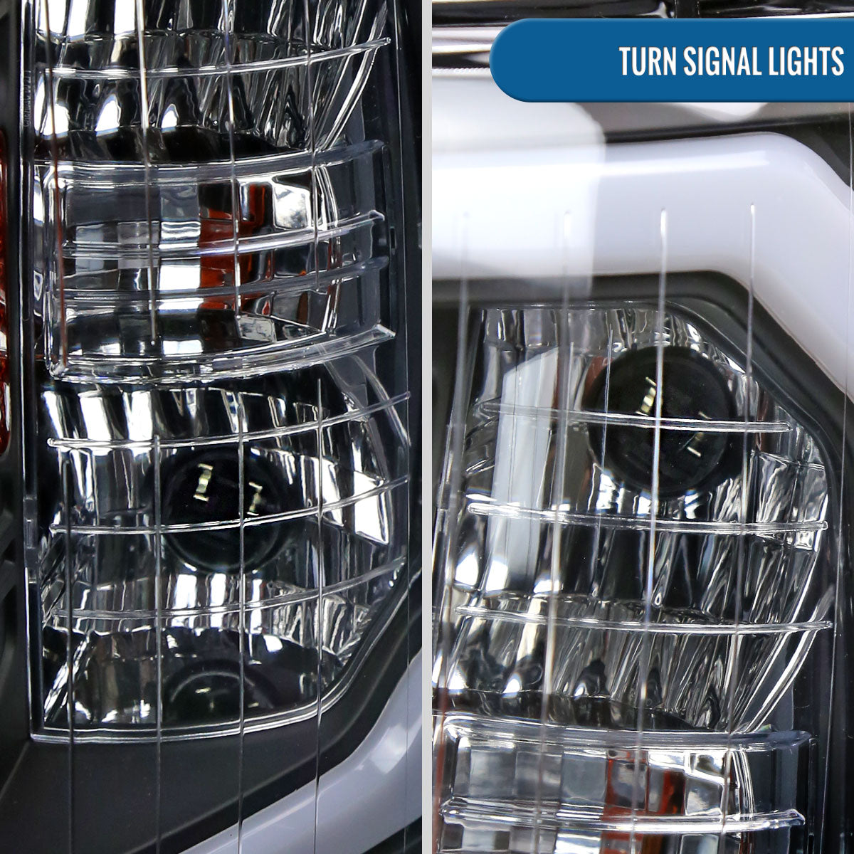 Ronnin - Fits 2007-2014 Chevy Silverado 1500 2500HD 3500HD LED Tube Headlights Assembly | Black