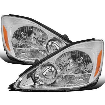 Ronnin - Fits 2004-2005 Toyota Sienna Factory Replacement Halogen Headlights Assembly Pair | Chrome