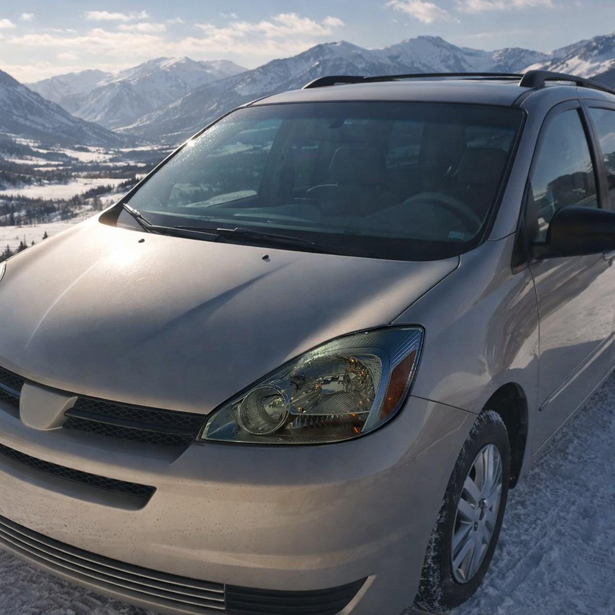 Ronnin - Compatible con Toyota Sienna 2004-2005 Par de faros delanteros halógenos de repuesto | Ahumado