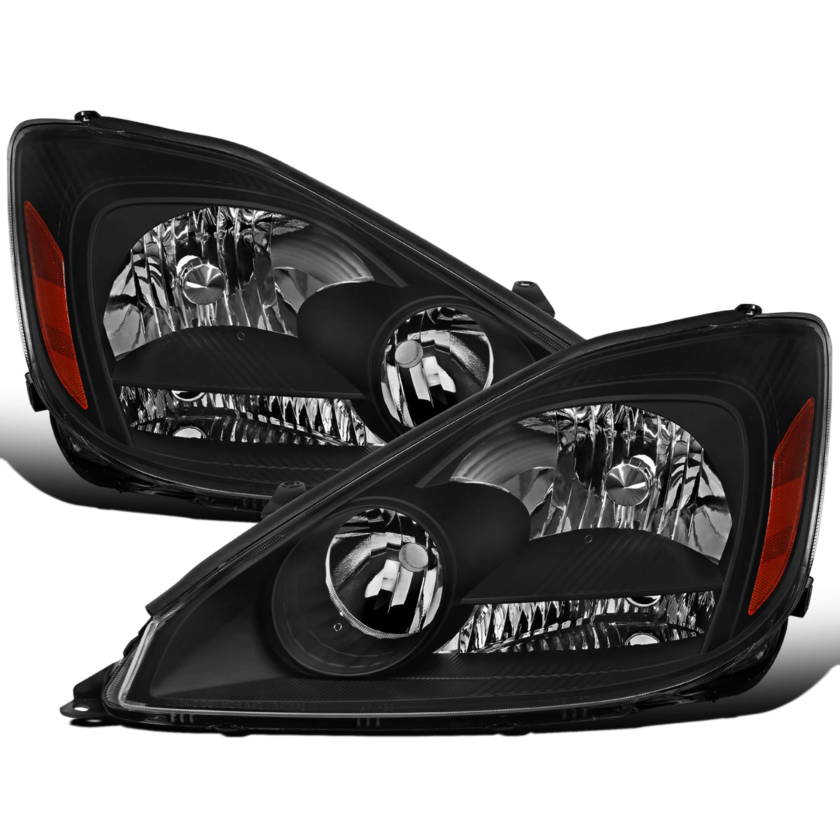 Ronnin - Compatible con Toyota Sienna 2004-2005 | Conjunto de faros delanteros halógenos de repuesto | Par | Negro