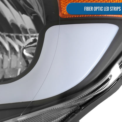 Ronnin - Fits 2005-2011 Toyota Tacoma LED Tube Headlights Assembly Head Lamps Replacement Pair | Black