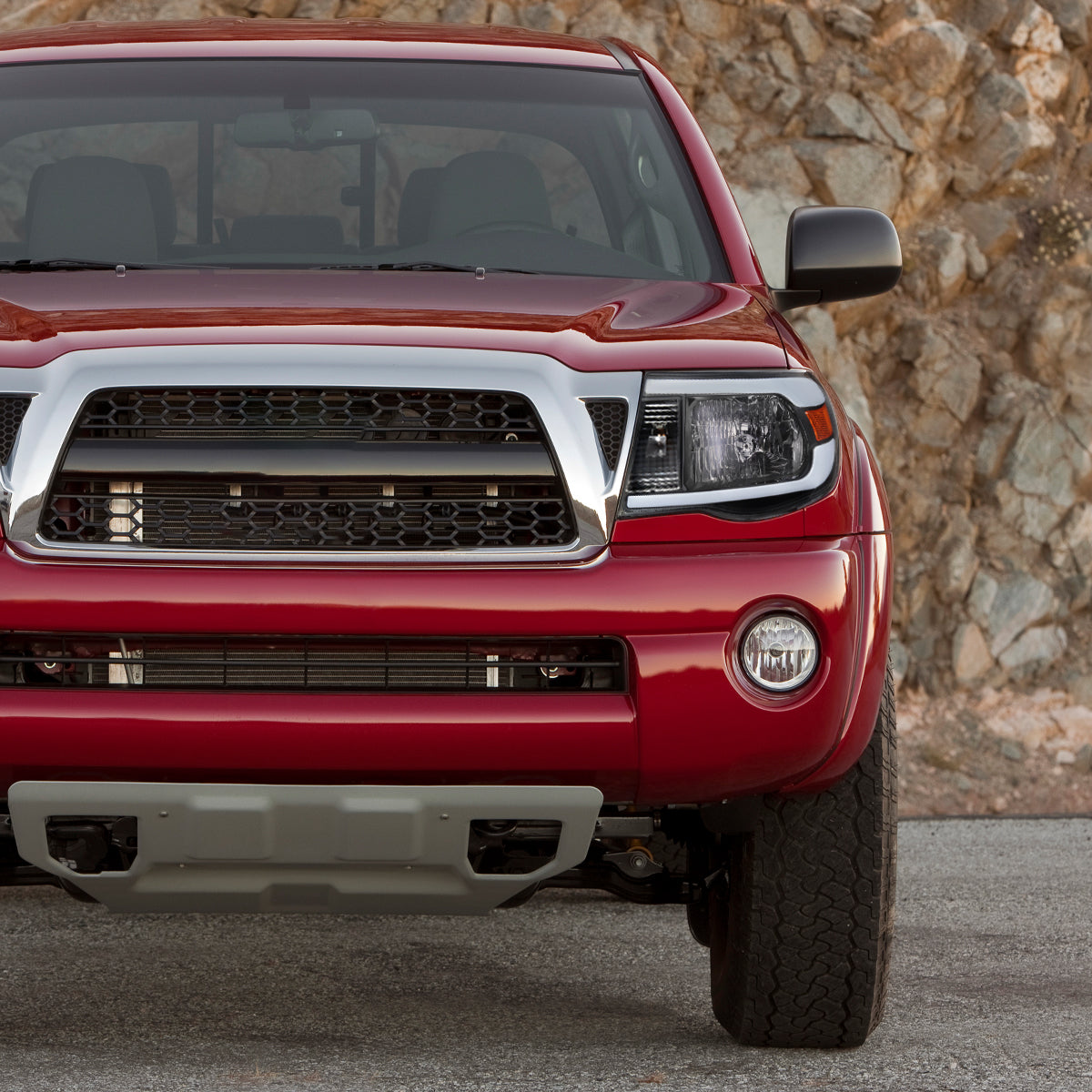 Ronnin - Fits 2005-2011 Toyota Tacoma LED Tube Headlights Assembly Head Lamps Replacement Pair | Black