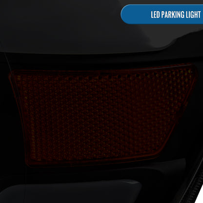 Ronnin - Fits 2005-2011 Toyota Tacoma LED Tube Headlights Assembly Head Lamps Replacement Pair | Black Smoke