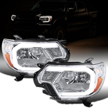 Ronnin - Fits 2012-2015 Toyota Tacoma Upgraded LED Running Tube Lights Headlights Replacement Assembly Pair | Chrome