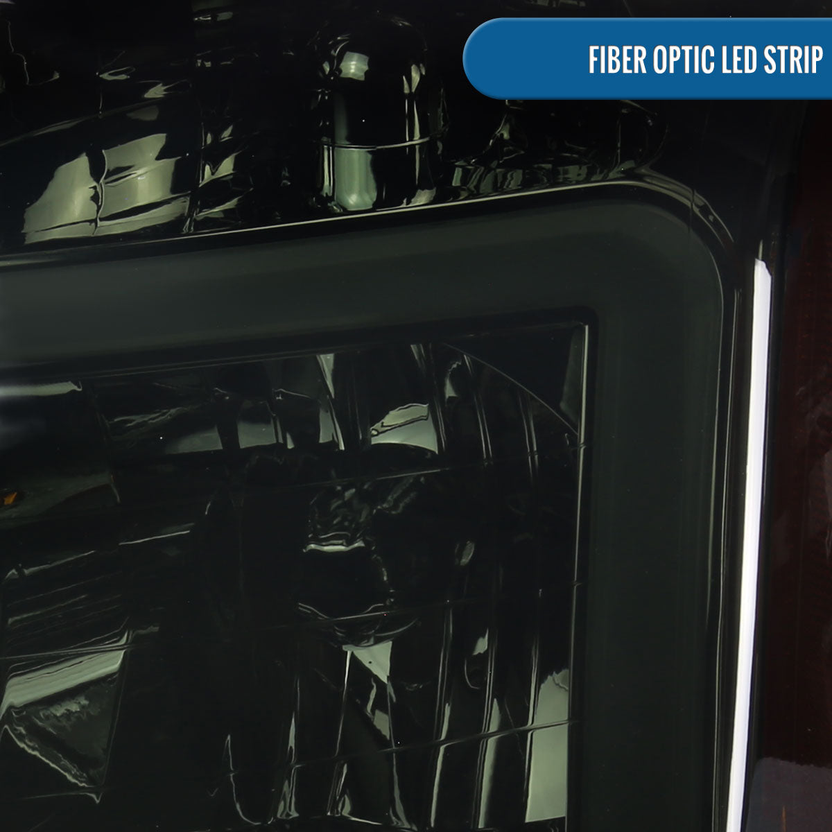 Ronnin - Fits 2004-2007 Nissan Armada 2004-2015 Titan Upgraded LED Running Tube Lights Headlights Replacement Assembly Pair | Smoke