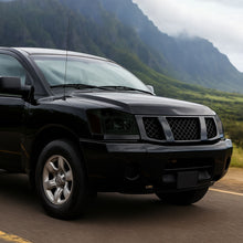 Ronnin - Fits 2004-2007 Nissan Armada 2004-2015 Titan Upgraded LED Running Tube Lights Headlights Replacement Assembly Pair | Smoke