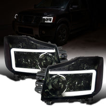 Ronnin - Fits 2004-2007 Nissan Armada 2004-2015 Titan Upgraded LED Running Tube Lights Headlights Replacement Assembly Pair | Smoke