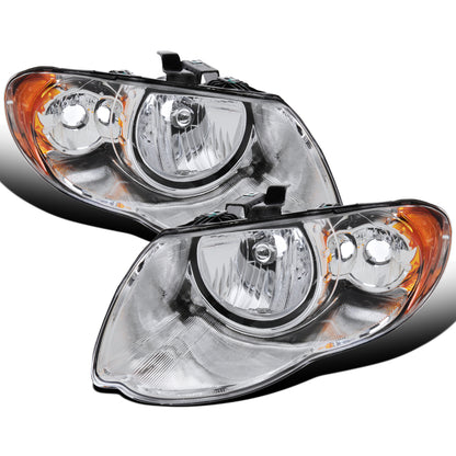 Ronnin - Fits 2005-2007 Chrysler Town & Country Factory Replacement Halogen Headlights Assembly Pair | Chrome
