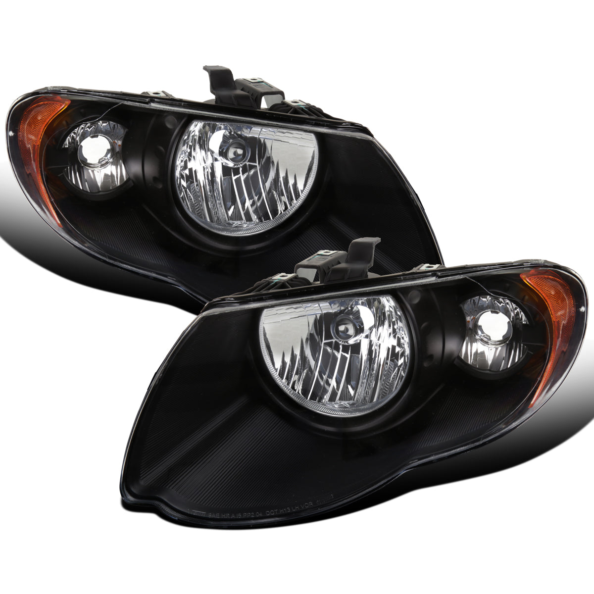 Ronnin - Fits 2005-2007 Chrysler Town & Country Factory Replacement Halogen Headlights Assembly Pair | Black