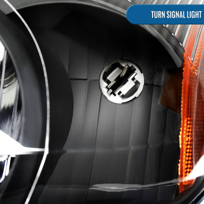 Ronnin - Fits 2000-2007 Ford Taurus Halogen Replacement Headlights Assembly Pair | Black