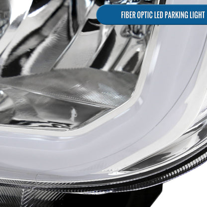 Ronnin - Fits 2007-2013 Toyota Tundra 2008-2017 Toyota Sequoia Upgraded Replacement LED DRL/Turn Signals Headlights Assembly Pair | Chrome