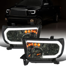 Ronnin - Fits 2007-2013 Toyota Tundra 2008-2017 Toyota Sequoia Upgraded Replacement LED DRL/Turn Signals Headlights Assembly Pair | Smoke