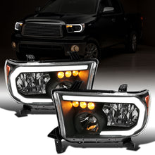 Ronnin - Fits 2007-2013 Toyota Tundra 2008-2017 Toyota Sequoia Upgraded Replacement LED DRL/Turn Signals Headlights Assembly Pair | Black