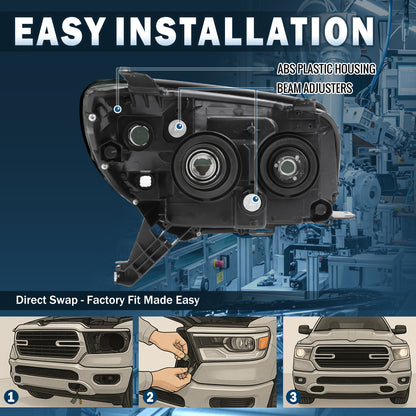 2006-2009 Toyota 4Runner Projector Headlights Replacement Assembly Pair | Smoke