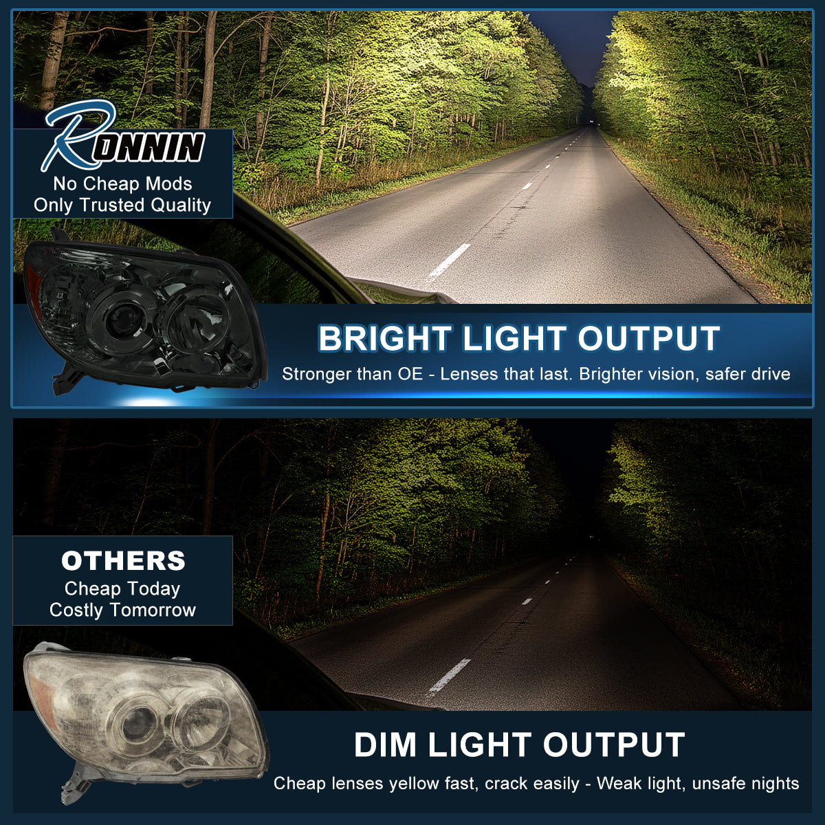 2006-2009 Toyota 4Runner Projector Headlights Replacement Assembly Pair | Smoke